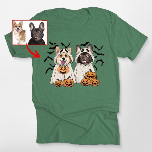 Customized Ghost Shirt For Dog Lovers, Halloween Bella Canvas Tee - Pawarts