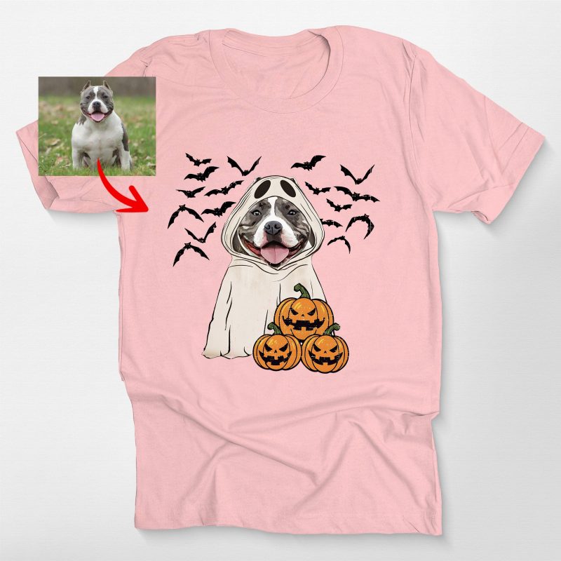 Customized Ghost Shirt For Dog Lovers, Halloween Bella Canvas Tee - Pawarts