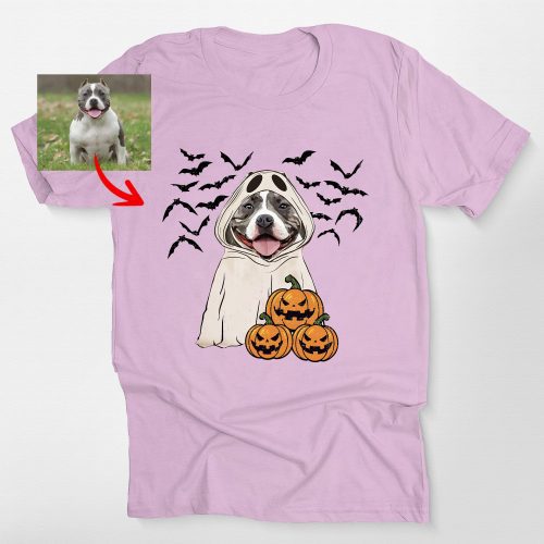 Customized Ghost Shirt For Dog Lovers, Halloween Bella Canvas Tee - Pawarts