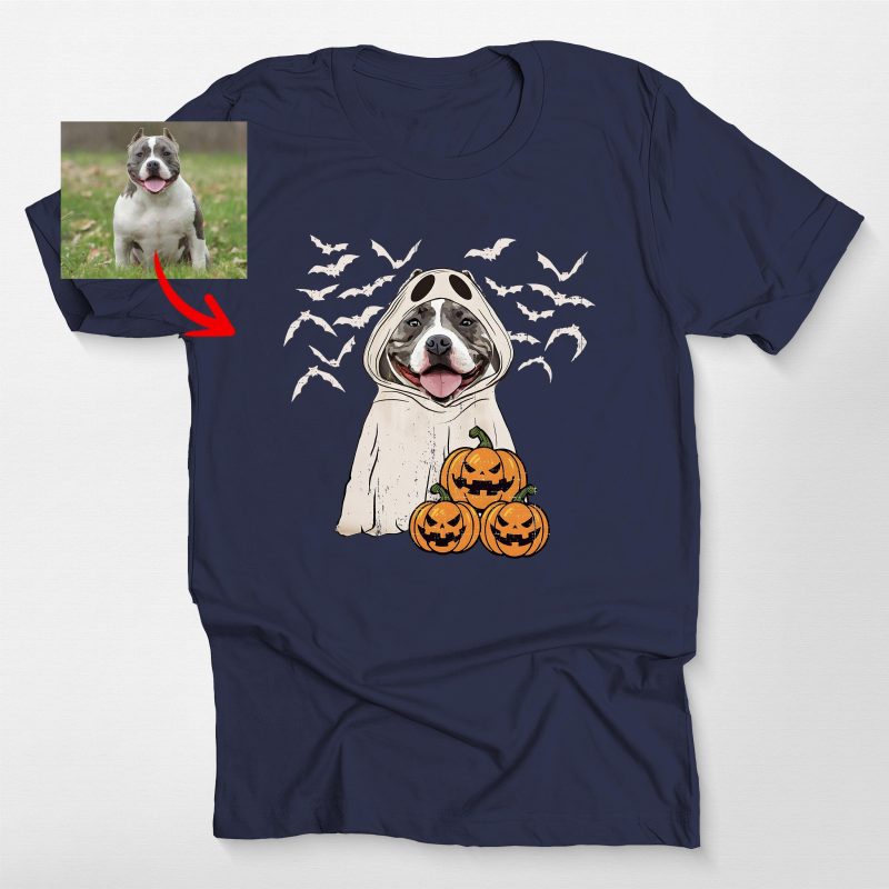 Customized Ghost Shirt For Dog Lovers, Halloween Bella Canvas Tee - Pawarts