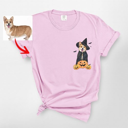 Halloween Witch T-Shirt for Dog Lovers, Fall Pumpkin Comfort Color Tee - Pawarts