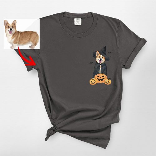 Halloween Witch T-Shirt for Dog Lovers, Fall Pumpkin Comfort Color Tee - Pawarts