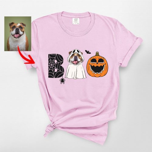 Custom Halloween Ghost In Boo T-Shirt For Dog Owners In Comfort Colors - Pawarts