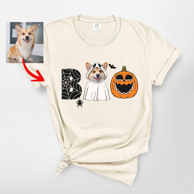 Custom Halloween Ghost In Boo T-Shirt For Dog Owners In Comfort Colors - Pawarts