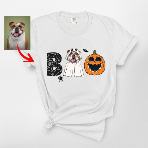 Custom Halloween Ghost In Boo T-Shirt For Dog Owners In Comfort Colors - Pawarts