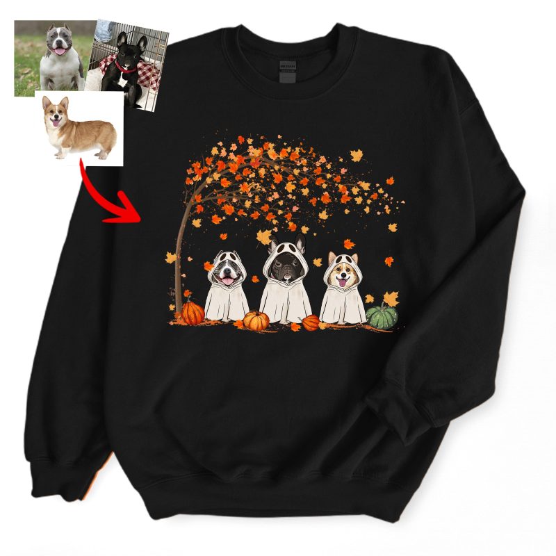 Customized Ghost Gildan Sweatshirt For Dog Lovers, Cute Fall Gifts - Pawarts