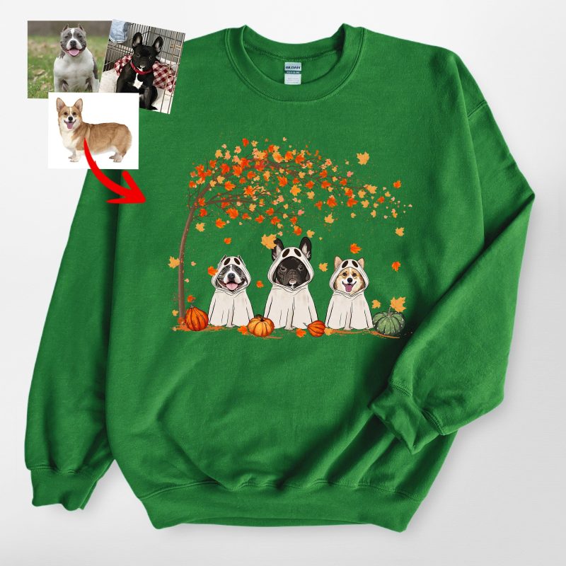 Customized Ghost Gildan Sweatshirt For Dog Lovers, Cute Fall Gifts - Pawarts