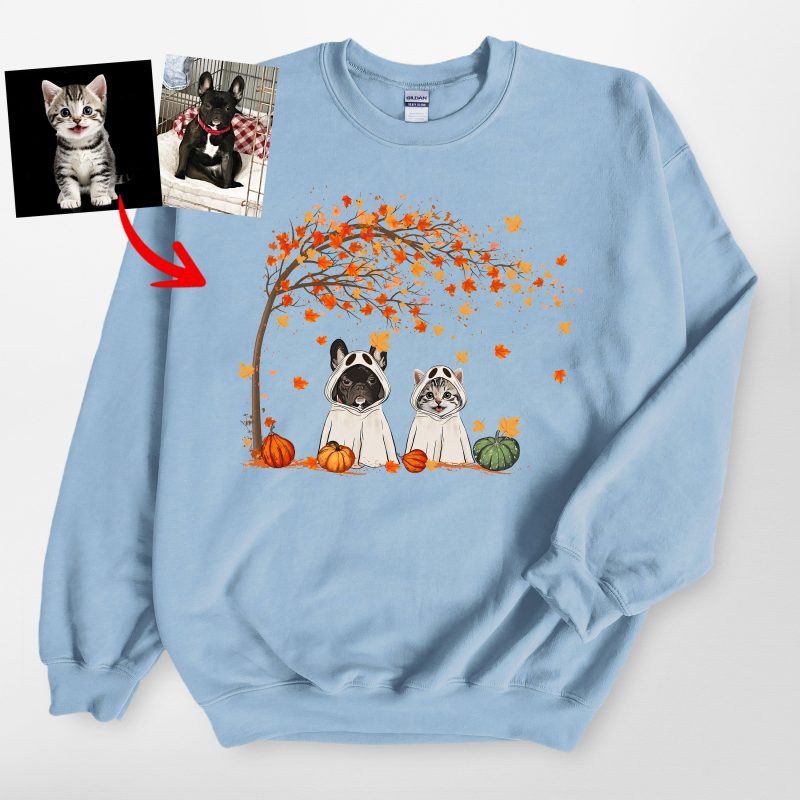 Customized Ghost Gildan Sweatshirt For Dog Lovers, Cute Fall Gifts - Pawarts