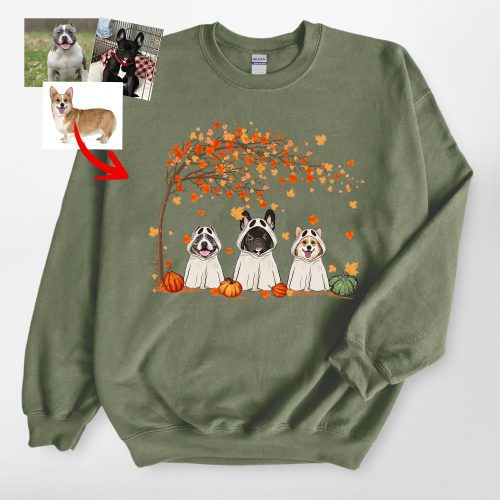 Customized Ghost Gildan Sweatshirt For Dog Lovers, Cute Fall Gifts - Pawarts