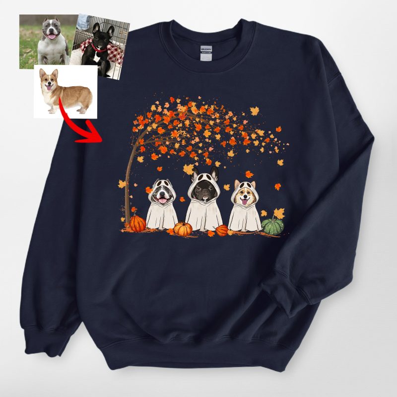 Customized Ghost Gildan Sweatshirt For Dog Lovers, Cute Fall Gifts - Pawarts