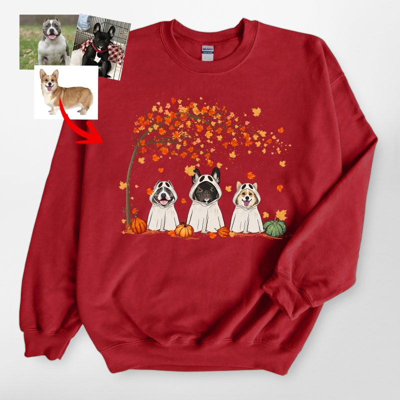 Customized Ghost Gildan Sweatshirt For Dog Lovers, Cute Fall Gifts - Pawarts