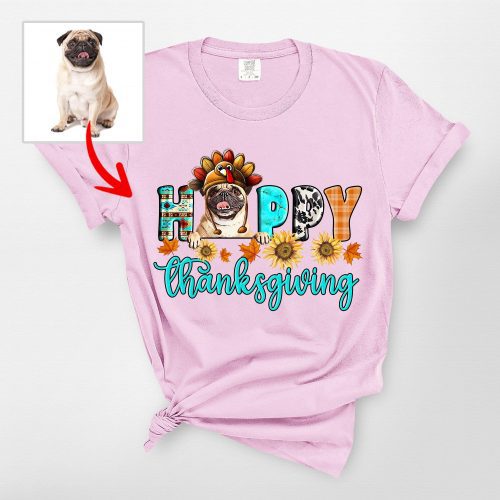 Happy Thanksgiving Custom Dog Comfort Colors T-Shirt For Dog Owners - Pawarts