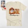 Love Thanksgiving Custom Dog Face Bella Canvas T-shirt For Dog Owners - Pawarts