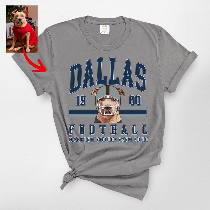 Vintage Football Fan Shirt For Dog Owners, Comfort Colors Tee - Pawarts