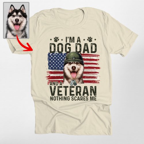 Funny Dog Portrait Bella Canvas T-Shirt For Dog Dad, Veterans Day Gift - Pawarts