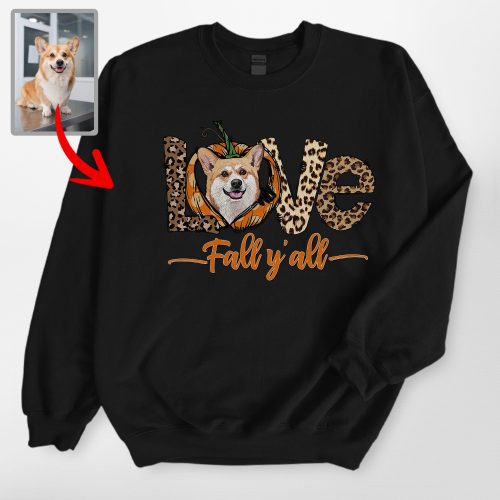 Customized Dog Fall Vibes Gildan Sweatshirt, Cute Pawtumn Vibes - Pawarts