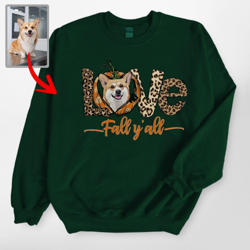 Customized Dog Fall Vibes Gildan Sweatshirt, Cute Pawtumn Vibes - Pawarts