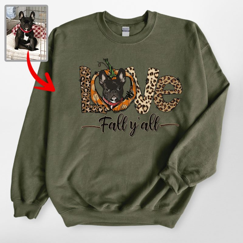 Customized Dog Fall Vibes Gildan Sweatshirt, Cute Pawtumn Vibes - Pawarts