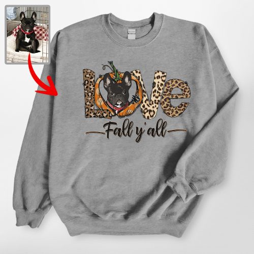 Customized Dog Fall Vibes Gildan Sweatshirt, Cute Pawtumn Vibes - Pawarts