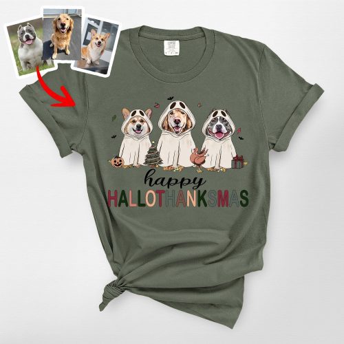 Happy Hallothanksmas Comfort Colors T-Shirt, Cute Gifts For Dog Owners - Pawarts