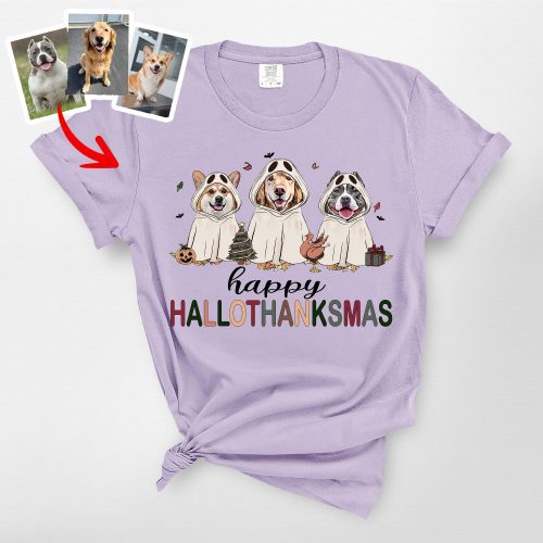 Happy Hallothanksmas Comfort Colors T-Shirt, Cute Gifts For Dog Owners - Pawarts