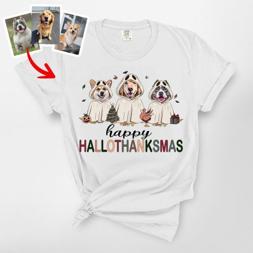 Happy Hallothanksmas Comfort Colors T-Shirt, Cute Gifts For Dog Owners - Pawarts