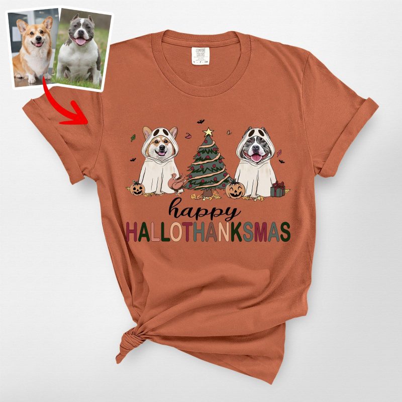 Happy Hallothanksmas Comfort Colors T-Shirt, Cute Gifts For Dog Owners - Pawarts