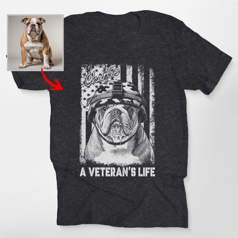 A Veteran's Life Bella Canvas T-Shirt For Dog Dad, Veterans Day Gift - Pawarts