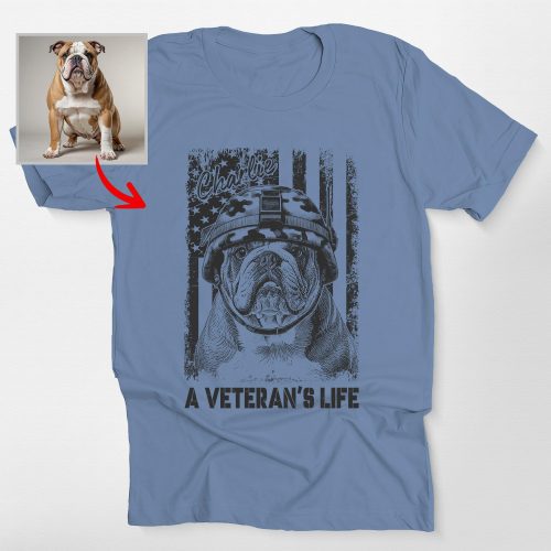 A Veteran's Life Bella Canvas T-Shirt For Dog Dad, Veterans Day Gift - Pawarts