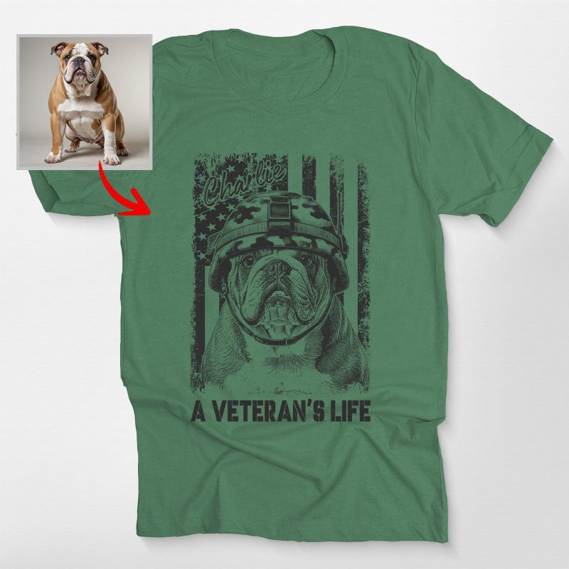 A Veteran's Life Bella Canvas T-Shirt For Dog Dad, Veterans Day Gift - Pawarts