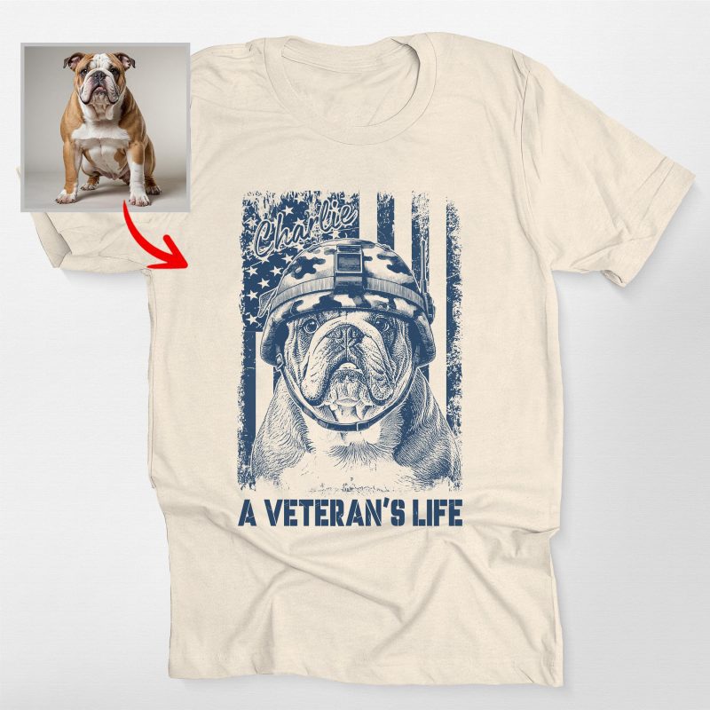 A Veteran's Life Bella Canvas T-Shirt For Dog Dad, Veterans Day Gift - Pawarts