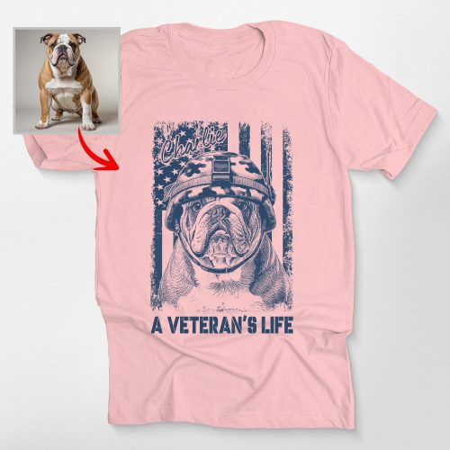 A Veteran's Life Bella Canvas T-Shirt For Dog Dad, Veterans Day Gift - Pawarts