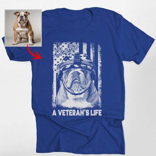 A Veteran's Life Bella Canvas T-Shirt For Dog Dad, Veterans Day Gift - Pawarts