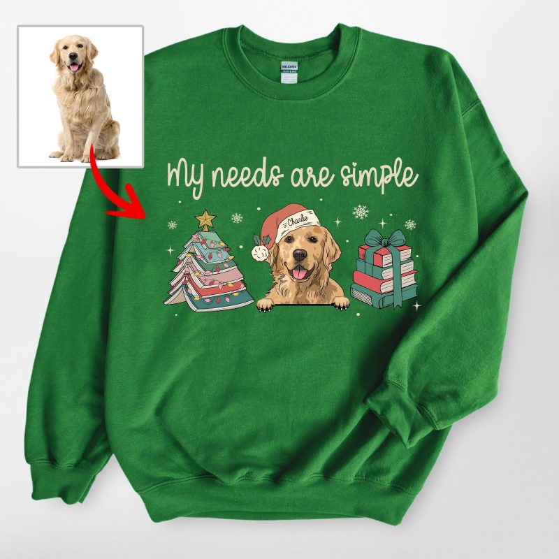 Funny Christmas Gildan Sweatshirt For Book & Dog Lovers - Pawarts