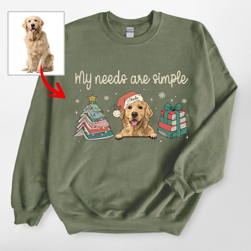 Funny Christmas Gildan Sweatshirt For Book & Dog Lovers - Pawarts