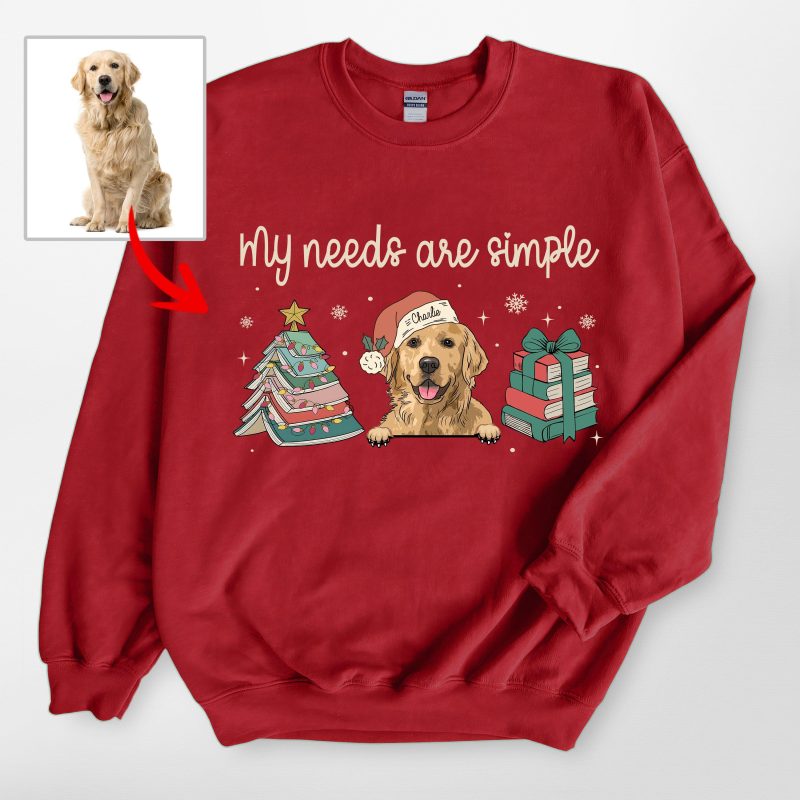 Funny Christmas Gildan Sweatshirt For Book & Dog Lovers - Pawarts