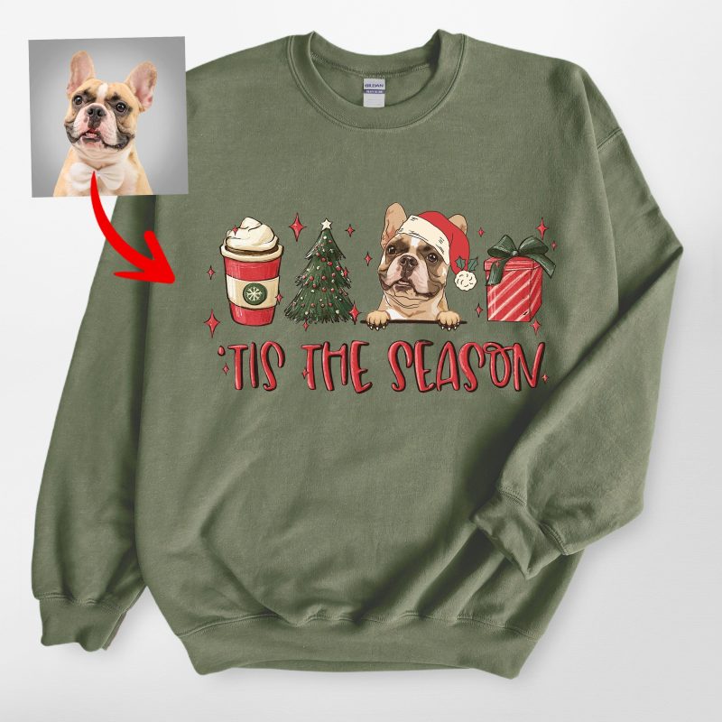 Tis The Season Christmas Gildan Sweatshirt, Cute Gifts for Dog Lovers - Pawarts