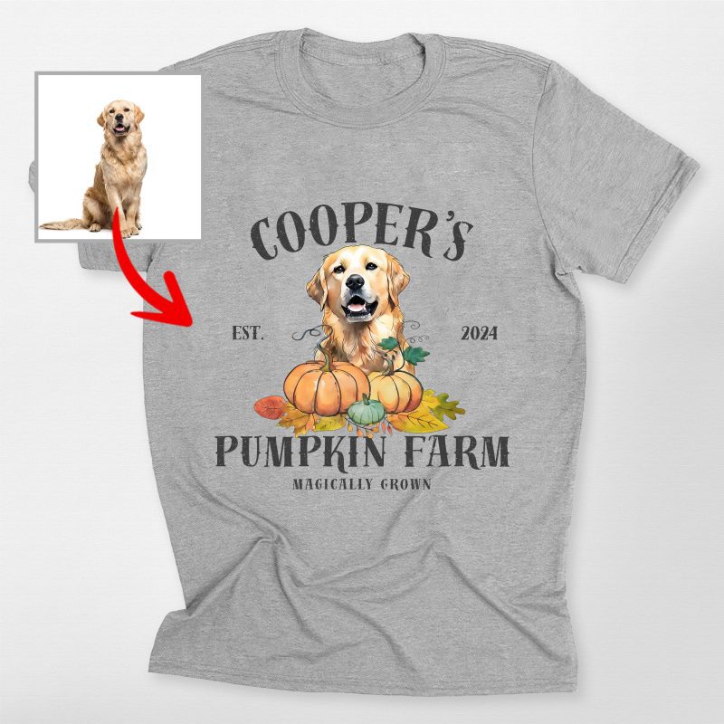 Customized Dog Pumpkin Farm Bella Canvas T-Shirt For Dog Lovers - Pawarts