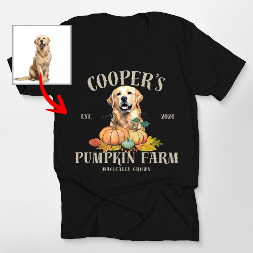 Customized Dog Pumpkin Farm Bella Canvas T-Shirt For Dog Lovers - Pawarts