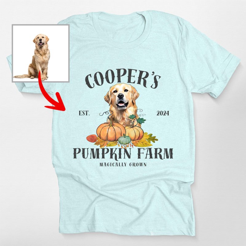 Customized Dog Pumpkin Farm Bella Canvas T-Shirt For Dog Lovers - Pawarts