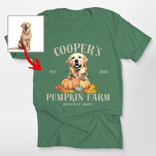 Customized Dog Pumpkin Farm Bella Canvas T-Shirt For Dog Lovers - Pawarts