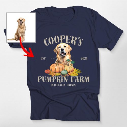 Customized Dog Pumpkin Farm Bella Canvas T-Shirt For Dog Lovers - Pawarts