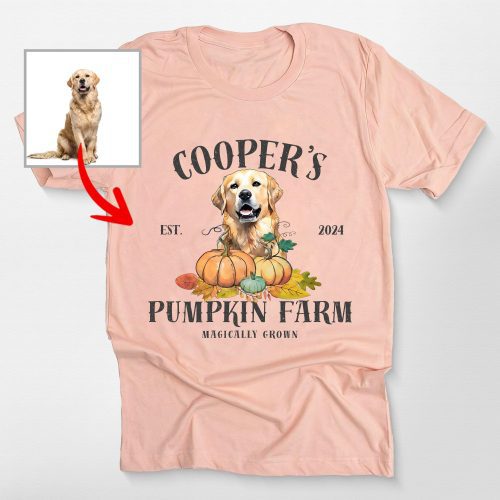 Customized Dog Pumpkin Farm Bella Canvas T-Shirt For Dog Lovers - Pawarts