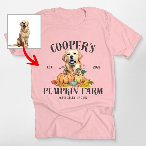 Customized Dog Pumpkin Farm Bella Canvas T-Shirt For Dog Lovers - Pawarts