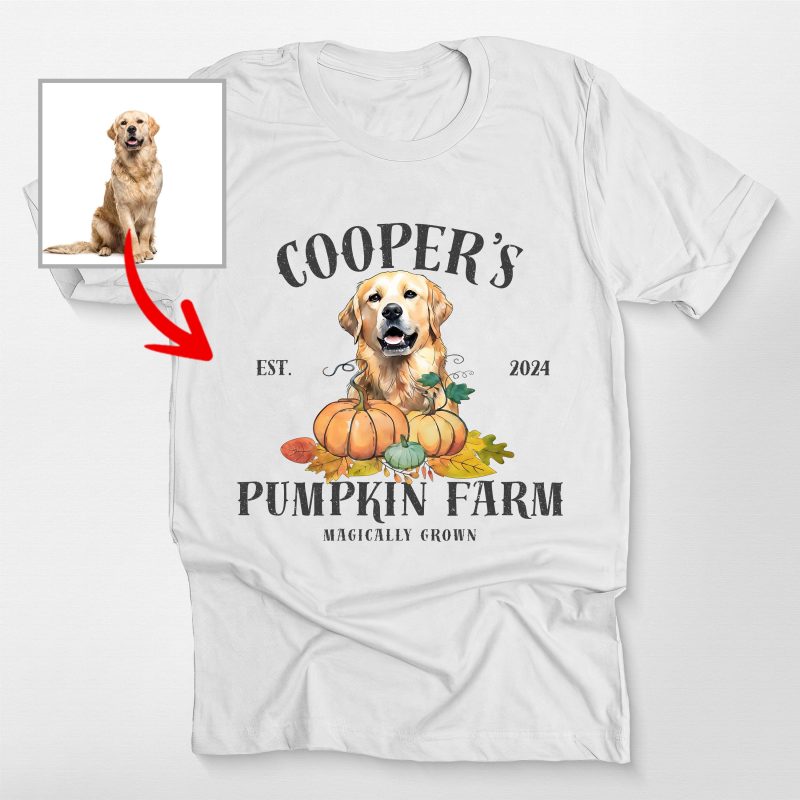 Customized Dog Pumpkin Farm Bella Canvas T-Shirt For Dog Lovers - Pawarts