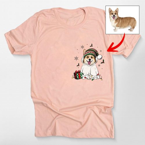 Cute Dog Ghost Christmas T-Shirt For Dog Lovers, Bella Canvas Tee - Pawarts