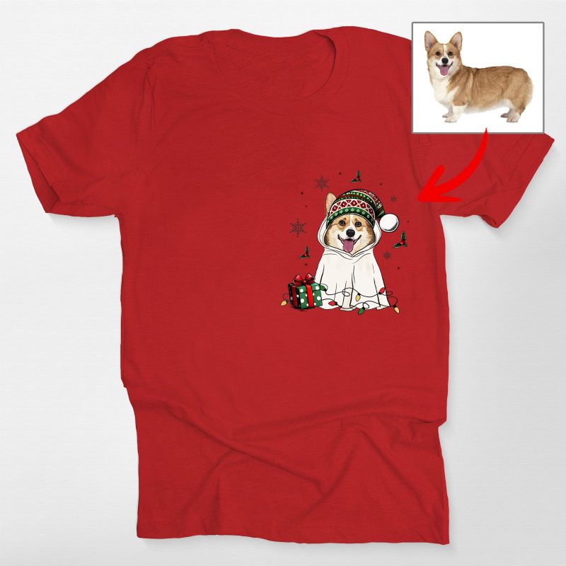 Cute Dog Ghost Christmas T-Shirt For Dog Lovers, Bella Canvas Tee - Pawarts