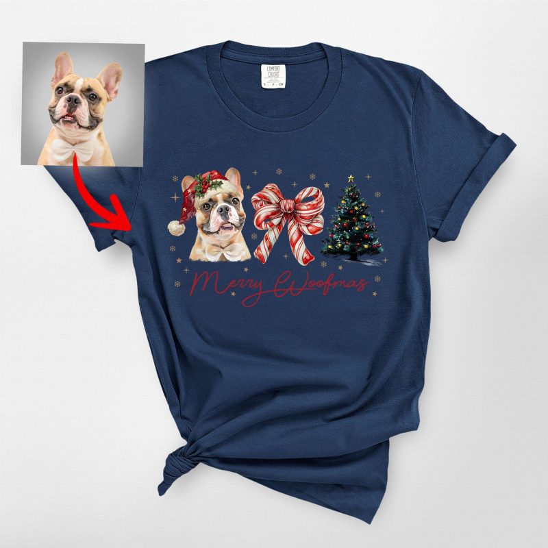 Retro Christmas Dog T-Shirt For Dog Owners, Cute Comfort Colors Tee - Pawarts