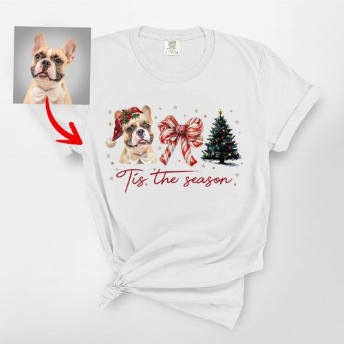 Retro Christmas Dog T-Shirt For Dog Owners, Cute Comfort Colors Tee - Pawarts