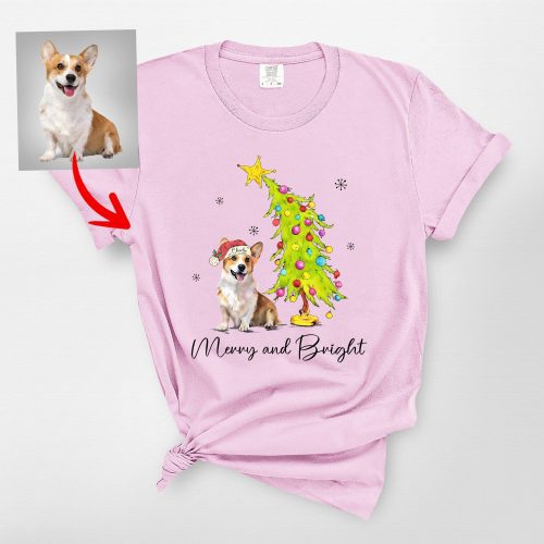 Custom Dog Christmas Tree Comfort Colors T-Shirt For Dog Lovers - Pawarts